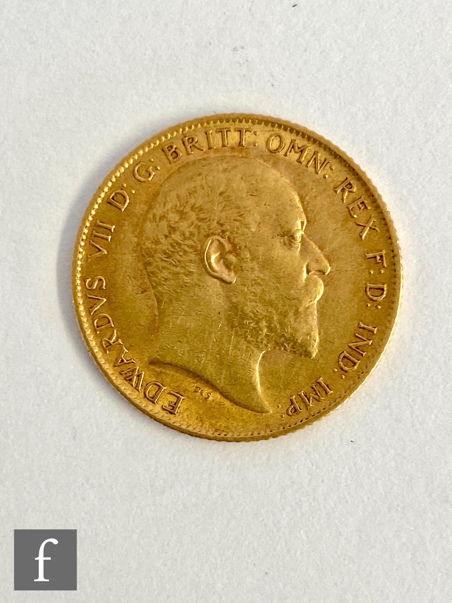 An Edward VII half sovereign dated 1905.