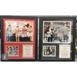 Two framed The Beatles and The Rolling Stones montages, to include reproduction colour photographs