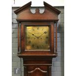 A 19th Century oak longcase clock the eight day brass movement by Whitehurst & Son Derby enclosed by