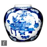A 19th/20th Century Chinese blue and white vase, Kangxi (1662-1722) four character mark, the two fan
