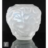 A 20th Century French glass vase by Fougeres of shouldered ovoid form with shallow collar neck,
