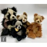 Charlie Bears panda bears, Ellie May (CB183949), black and white long pile plush, height 43cm, Ellis