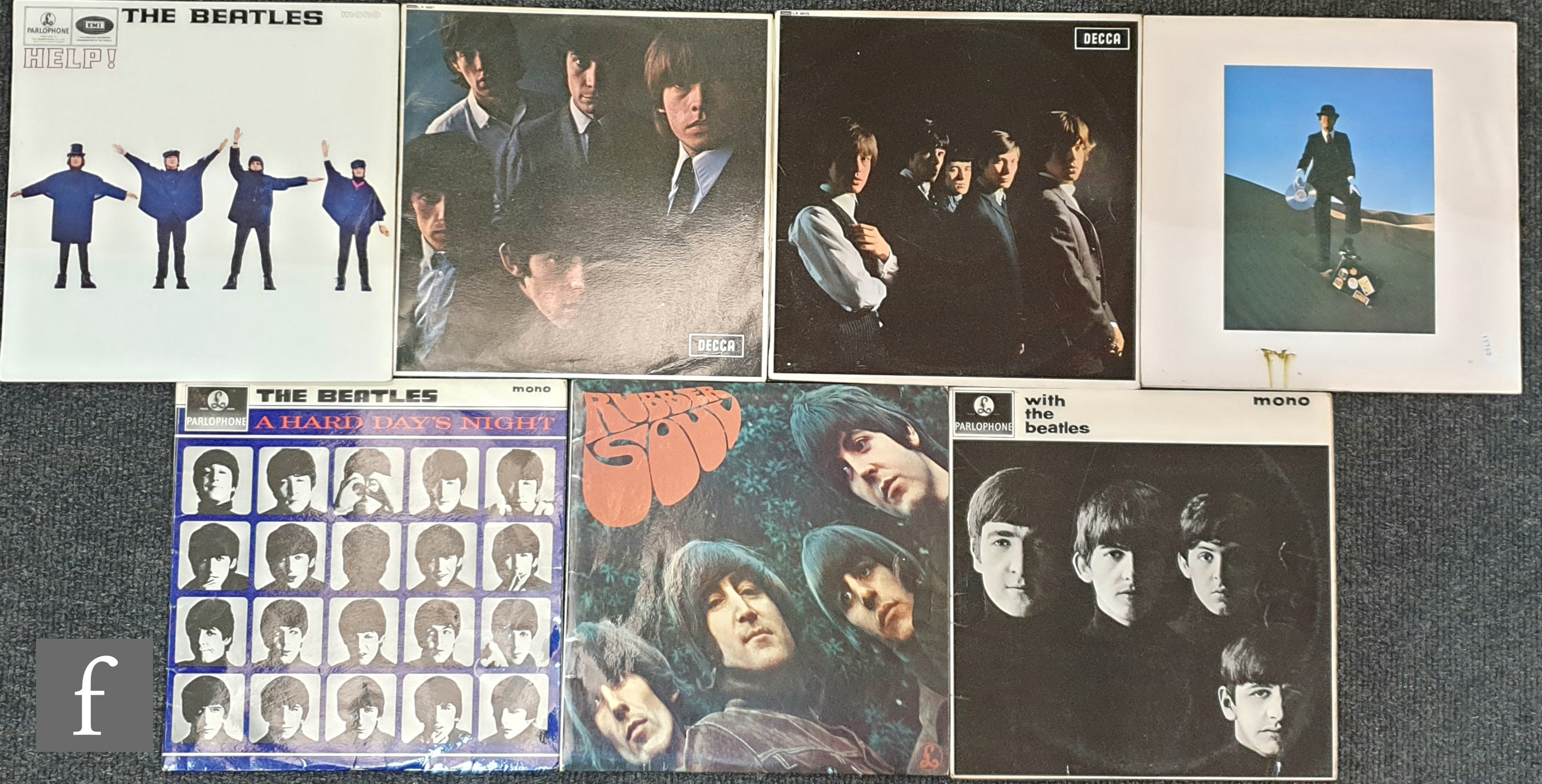 A collection of The Beatles, The Rolling Stones and Pink Floyd LPs to include, With The Beatles, PMC