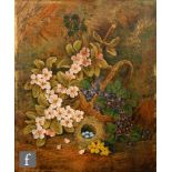 GEORGE CLARE (1835-1890) - Apple blossom and violets, oil on canvas, bears strengthened signature,