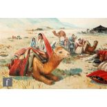 A. VARTANIAN (MID 20TH CENTURY) - A desert encampment, oil on canvas, signed and inscribed Tehran,