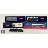 Four OO gauge Bachmann locomotives, comprising 31-625 0-6-0 Class 3F BR Black '43474', 32-853 2-10-0