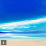JONATHAN SHAW (BORN 1959) - Tranquil sea with blue sky, acrylic on board, signed, framed, 30cm x