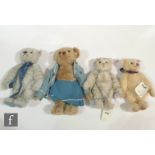 Four Steiff teddy bears, Bagi Club Edition 2006, white tag 420559, beige mohair, based on a Lady