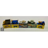 A collection of Matchbox Lesney diecast models, comprising 39c Ford Tractor in blue with yellow