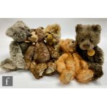 Five Charlie Bears teddy bears, Heather (CB193747C), light brown plush with magnetised paws,