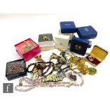 A parcel lot of assorted costume jewellery to include Swarovski jewellery, Butler and Wilson and
