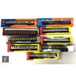 Nine HO gauge passenger coaches, to include four Fleischmann 'Silberling' (two 1511, 1512 and 1513),