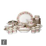 A Royal Worcester Royal Garden dinner service comprising two tureens and covers, one meat plate, one