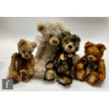 Four Charlie Bears teddy bears, 2010 Year Bear Hug No 2 (CB104041), plumo with beige plush and