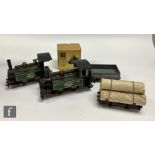 A collection of live steam Mamod items including two SL1 steam railway locomotives, two items of