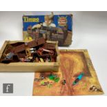 A collection of Timpo Wild West plastic figures, to include a boxed No. 257 Fort Alamo playset,