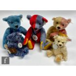 Five Steiff Club Edition teddy bears, comprising 1999 Millennium Bear, white tag 420184, with gold