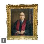 BERNARD MUNNS (1869-1942) - Portrait of G. Percival Mills FRCS, half length, oil on canvas,