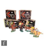 A collection of five Herald Swoppets Cowboys and Indians plastic figures with six boxes, some
