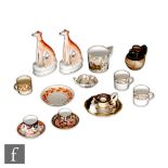 A collection of assorted 19th and early 20th Century English teawares to include a Royal Crown Derby