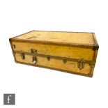 An 1940s 'B.A.L. built baggage' travelling wardrobe or steamer trunk, with applied letters D.B.