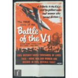 A Battle of the V-1 (1958) UK Double Crown film poster, printed by Stafford & Co., folded.