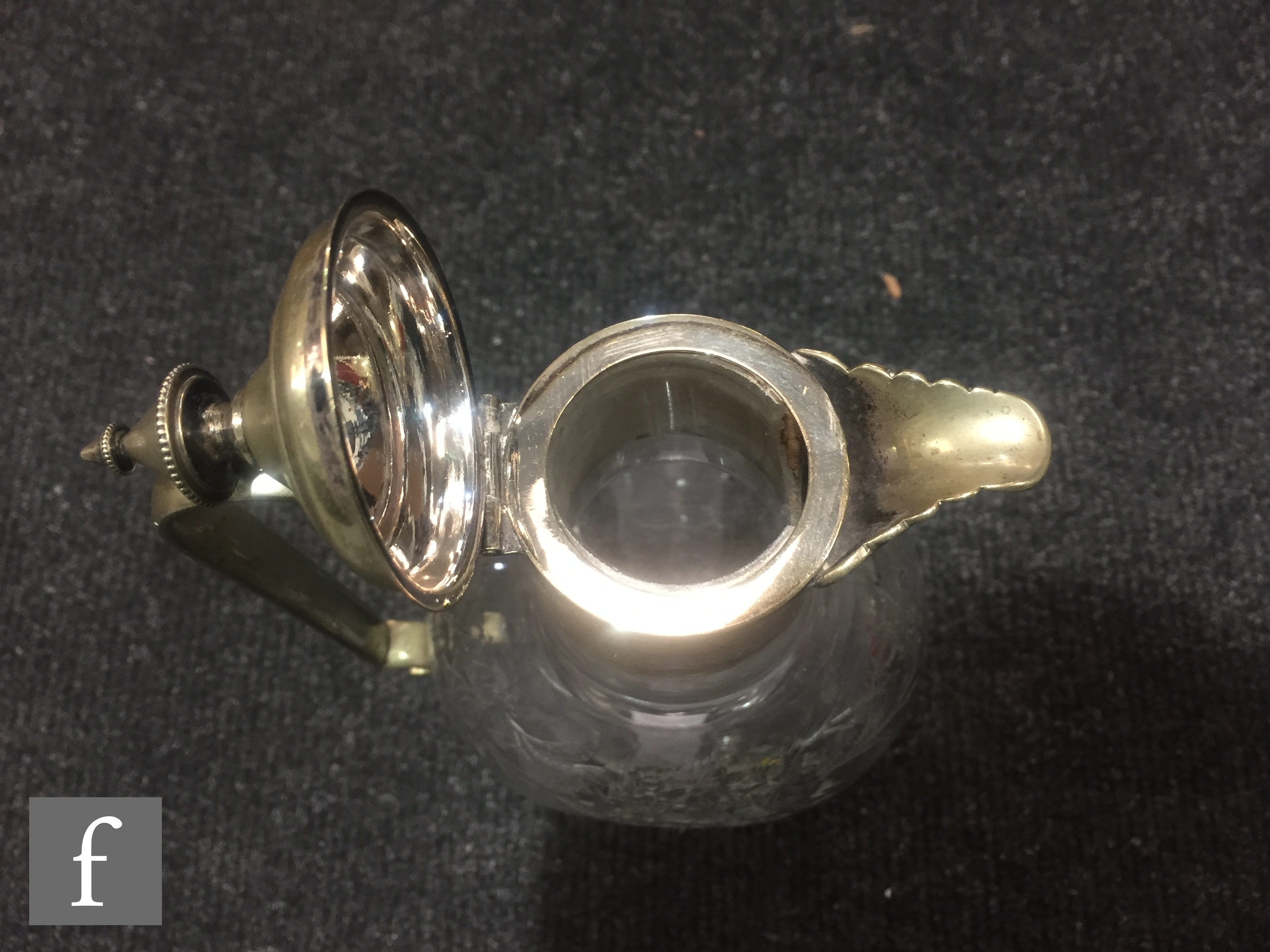 A late 19th Century Stourbridge clear crystal claret jug, possibly Stevens & Williams, of footed, - Image 6 of 7