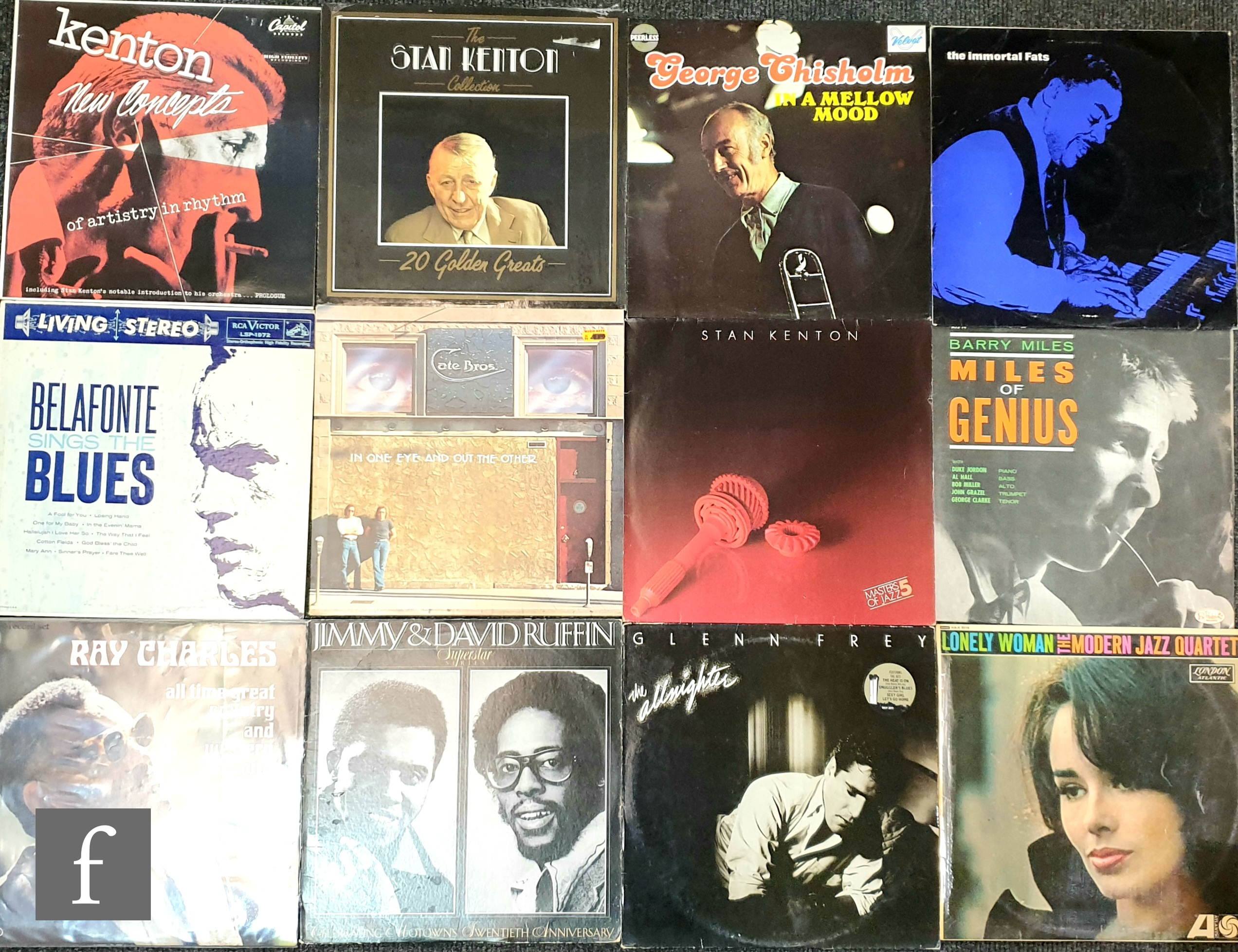 A collection of jazz, blues and West Coast jazz LPs to include Stan Kenton, Jackie Wilson, Boogie