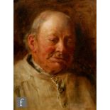 CIRCLE OF EDWIN HARRIS (1855-1906) - Portrait of an elderly farmer wearing a smock, oil on canvas,