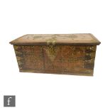 A late 19th to early 20th Century brass studded Moorish hardwood blanket chest , the top opening