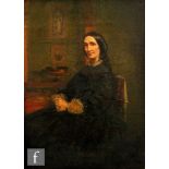 ENGLISH SCHOOL (LATE 19TH CENTURY) - Portrait of a lady, said to be Mrs Thomas Holroyd sitting at