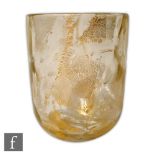 Barovier & Toso - An Italian Murano Rilievi Aurati glass vase circa 1975 of cylindrical form with