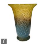 Unknown - A 1930s Czechoslovakian trumpet vase in the manner of Monart, decorated with a graduated