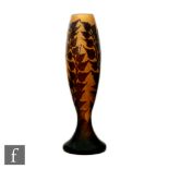 Unknown - A large French cameo glass vase circa 1910 of footed swollen sleeve form, cased in