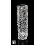 Vladimir Zahour - A 1960s Czechoslovakian glass vase, the clear cylindrical form cut and polished