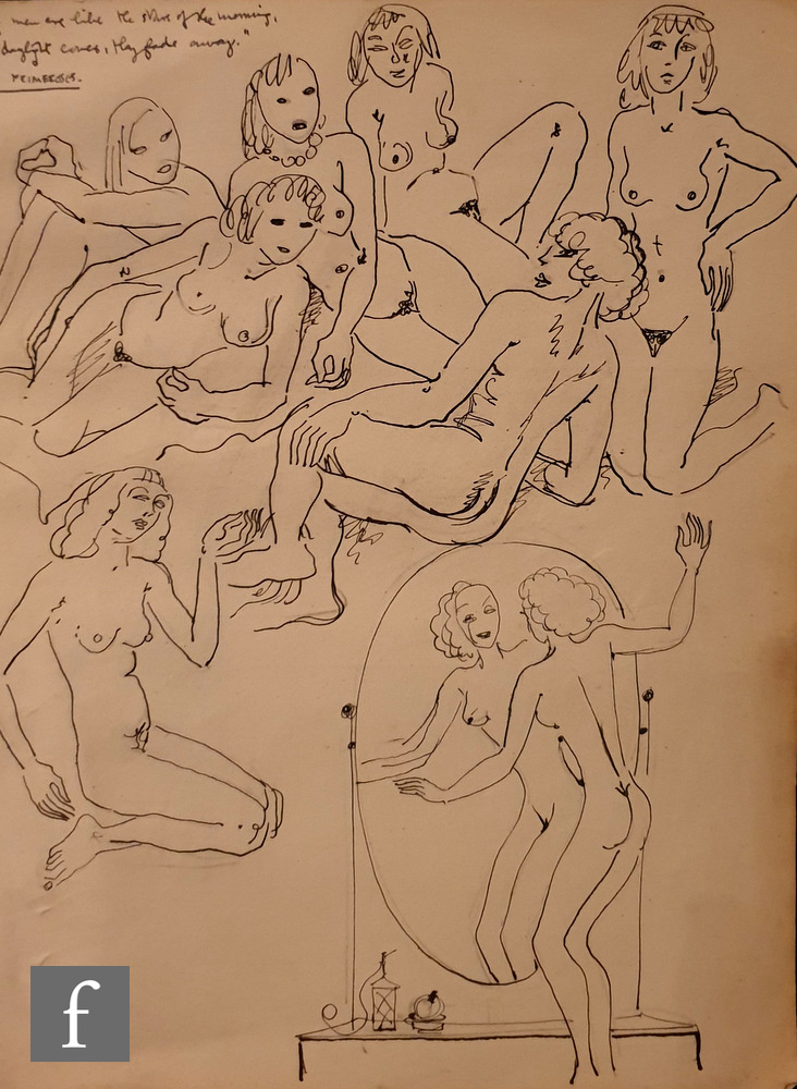 Albert Wainwright (1898-1943) - A study of female nudes in repose, together with a sketch of a young