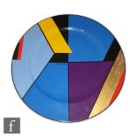 Herbert Hajek - Rosenthal - A contemporary charger decorated with a brightly coloured abstract