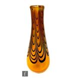 John Ditchfield - Glasform - A contemporary studio glass vase of tapered sleeve form decorated