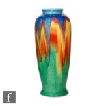 Clarice Cliff - Delecia - A shape 186 vase circa 1932 hand painted in tonal streaked colour