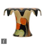 Myott Son & Co - A 1930s Art Deco flower 'Overflow' vase of flared trumpet form with curled petals