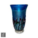 Vecchia Murano - A contemporary Italian Murano glass vase of footed sleeve form with everted rim,