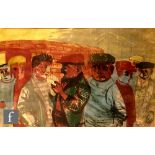 Josephine Harris, HRNEAC (Born 1931) - 'Waiting to Go In', lithograph, signed and dated 1957,