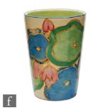 Clarice Cliff - Blue Chintz - A lemonade beaker circa 1932 hand painted with stylised flowers and