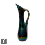 Giorgio Ferro - AVEM - An Italian Murano Anse Volante glass ewer circa 1952 of compressed ovoid form