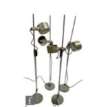 In the manner of Joe Colombo for Oluce - A set of four Serie Coupe style aluminium floor lamps, each