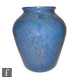 Monart - A large 1930s glass vase of shouldered ovoid form with everted rim, shape F, internally