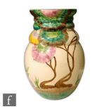 Clarice Cliff - Aurea - A shape 358 vase circa 1934 hand painted with a stylised tree landscape in