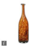 Mdina - A later 20th Century glass tortoiseshell bottle vase, of square section, decorated with