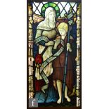 Shrigley & Hunt - A late 19th Century stained and painted leaded glass window, depicting Saint
