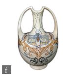 Arnhem - An early 20th Century twin handled vase in the Secessionist style, the white body decorated